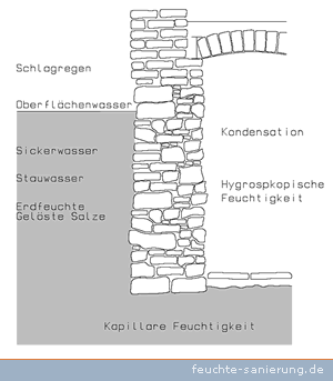 Hauptschadensursachen durch Feuchtigkeit